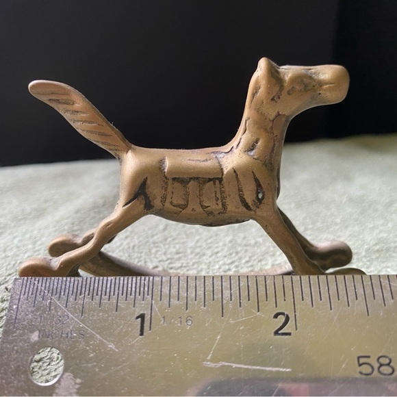 Vintage Miniature Brass 3" Rocking Horse - Picture 2 of 3